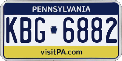 PA license plate KBG6882