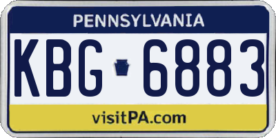 PA license plate KBG6883