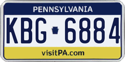 PA license plate KBG6884