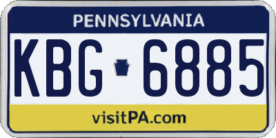 PA license plate KBG6885