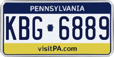 PA license plate KBG6889