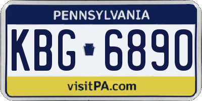PA license plate KBG6890