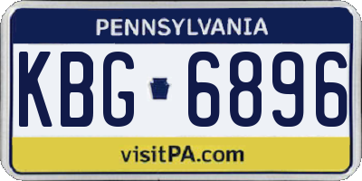 PA license plate KBG6896