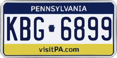 PA license plate KBG6899