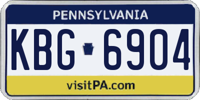 PA license plate KBG6904