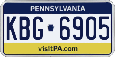 PA license plate KBG6905