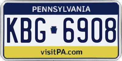 PA license plate KBG6908
