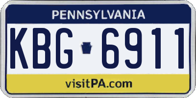 PA license plate KBG6911