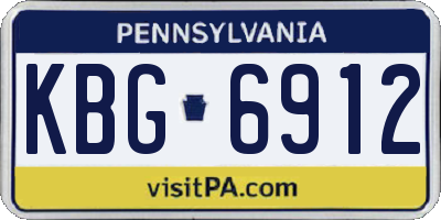 PA license plate KBG6912