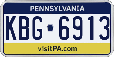 PA license plate KBG6913
