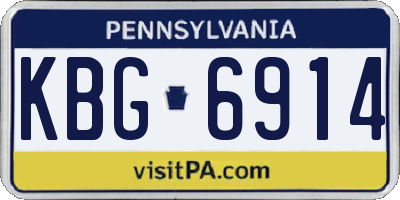 PA license plate KBG6914