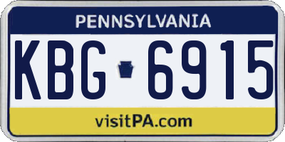 PA license plate KBG6915