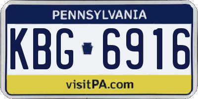 PA license plate KBG6916