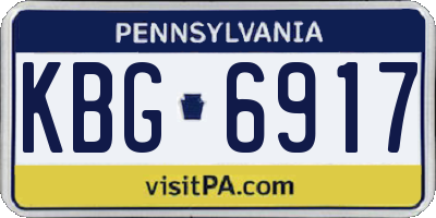PA license plate KBG6917
