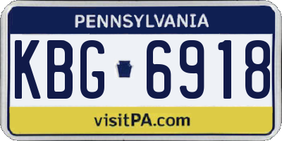 PA license plate KBG6918