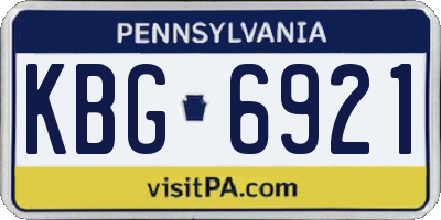 PA license plate KBG6921