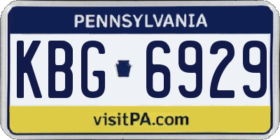 PA license plate KBG6929