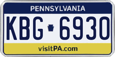 PA license plate KBG6930