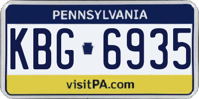 PA license plate KBG6935