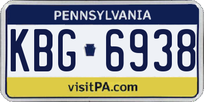 PA license plate KBG6938