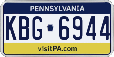 PA license plate KBG6944