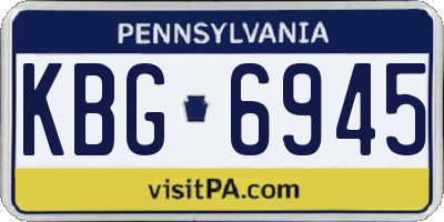 PA license plate KBG6945