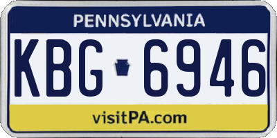 PA license plate KBG6946