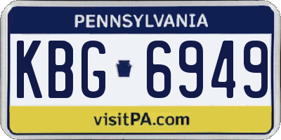 PA license plate KBG6949
