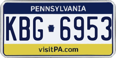 PA license plate KBG6953