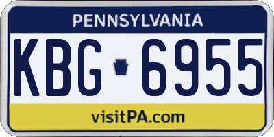 PA license plate KBG6955