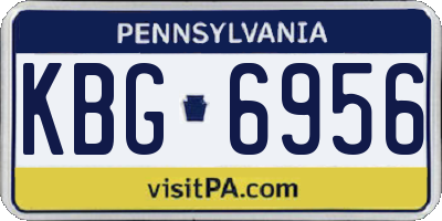 PA license plate KBG6956