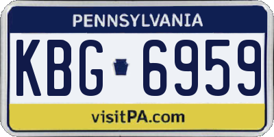 PA license plate KBG6959
