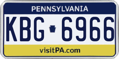 PA license plate KBG6966