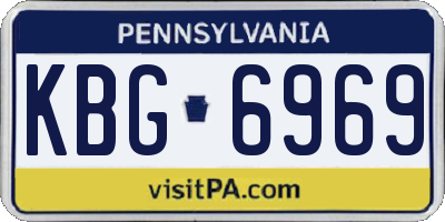 PA license plate KBG6969