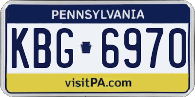 PA license plate KBG6970