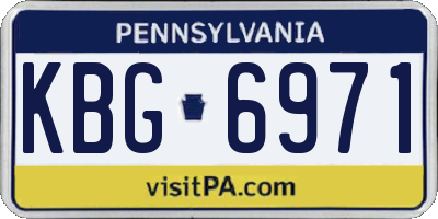 PA license plate KBG6971