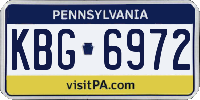 PA license plate KBG6972