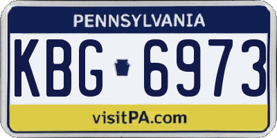 PA license plate KBG6973