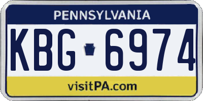 PA license plate KBG6974
