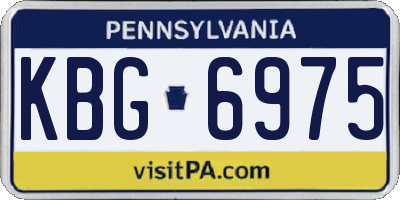 PA license plate KBG6975