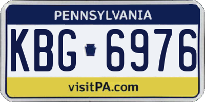 PA license plate KBG6976