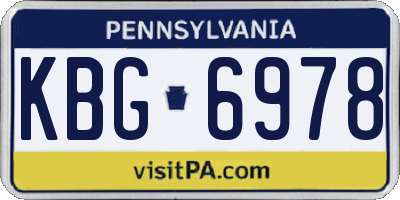 PA license plate KBG6978