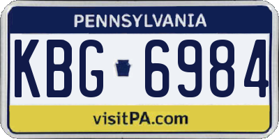 PA license plate KBG6984
