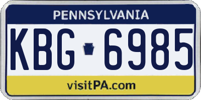 PA license plate KBG6985