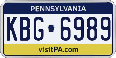 PA license plate KBG6989