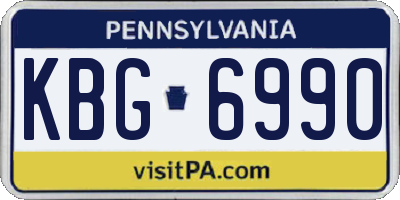 PA license plate KBG6990