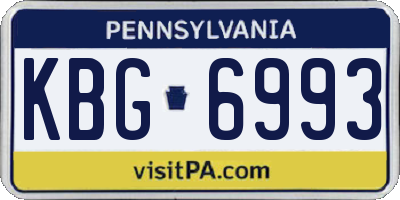PA license plate KBG6993
