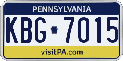 PA license plate KBG7015