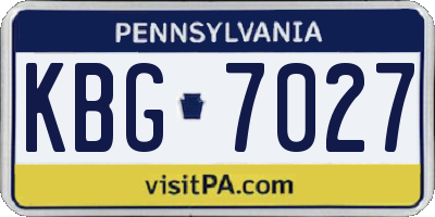 PA license plate KBG7027