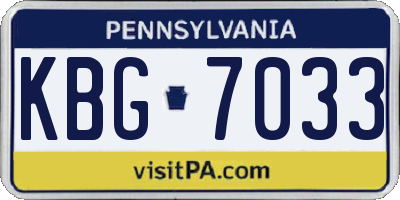 PA license plate KBG7033